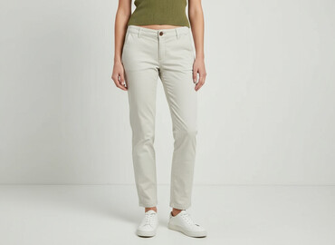 Women's Pants: H&M L.O.G.G., Spodnie materiałowe damskie, rozmiar L