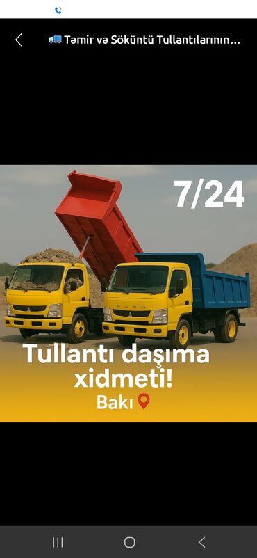 Avtoservis, nəqliyyatın təmiri: Bütün növ tullantı zibillərin söküntülərin daşınması xidməti tikinti