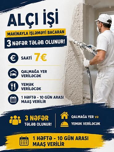 fasad: Fasad, naxış ustası tələb olunur, 6/1, Saatlıq ödəniş — 6