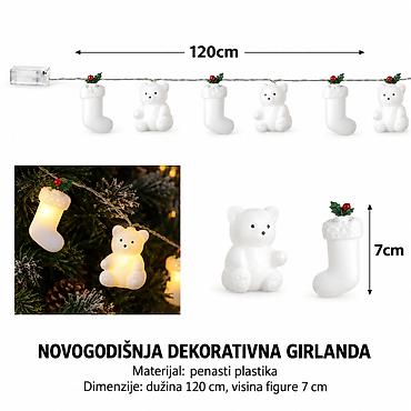 KMT Božićni viseći ukras meda i čizmica sa svetlom Novogodišnja