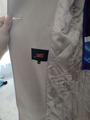 Пальто: Срочно!Женское пальто светло-бежевого цвета с роскошным съемным — 6