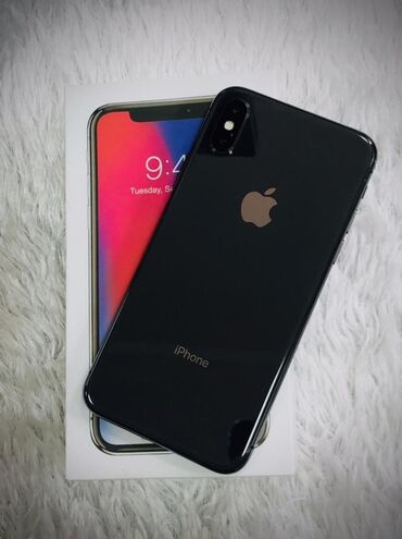 iphone x plata: IPhone X, 64 GB, Qara, Face ID