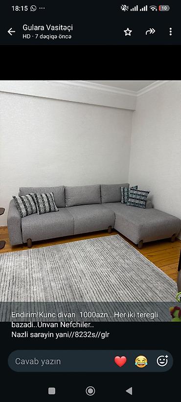 Endirim!Kunc divan 1000azn. Her iki teregli bazadi. Unvan lalafo.az -da Endirim!Kunc divan 1000azn. Her iki teregli bazadi. Unvan