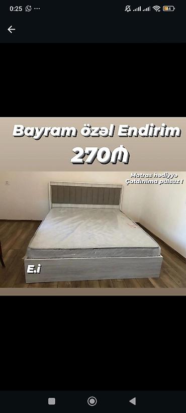 goran mebel: Bayram özəl endirimli yataq dəsti – 270₼ - Rəng: açıq ağac tonları — 1