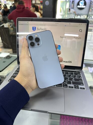 iphone xs max цена в бишкеке бу: IPhone 13 Pro Max, Колдонулган, 256 ГБ, Көгүлтүр, Коргоочу айнек, Каптама, Бөлүп төлөө менен, 96 %