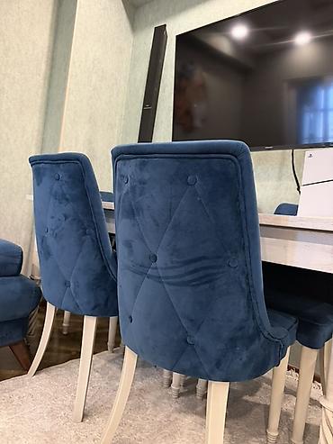 tavan taxta: Yemək masası və 6 ədəd stul dəsti - Dəst tərkibi: 1 ədəd düzbucaqlı — 2