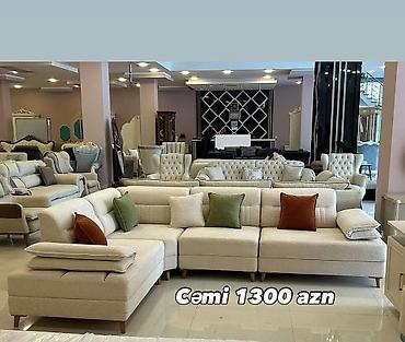 qədim xalcalar: - Məhsul: Künc divan dəsti (L formalı) - Rəng: Açıq bej parça - — 1