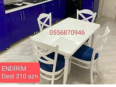 taxt tumba: Mətbəx üçün, Yeni, Açılmayan, Dördbucaq masa, 4 stul — 5