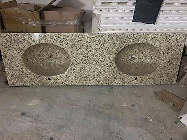 İki lavabolu banyo tezgahı - Material: Qranit tərkibli kompozit səth