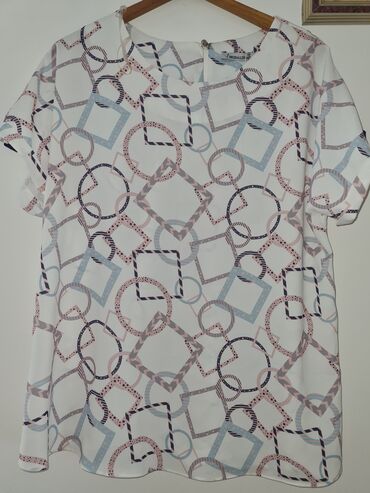 ženske bluze svecane bluze za punije: XL (EU 42), Geometrijski, bоја - Bela