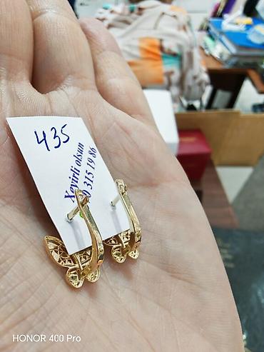 Aksesuarlar: Sırğa, Sarı qızıl, 585 Əyar, 135 g — 3
