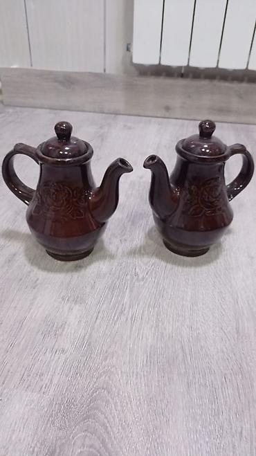 Qab-qacaq və mətbəx ləvazimatları: İşlənmiş, rəng - Göy, Çaydan, Keramika, 1 l — 4
