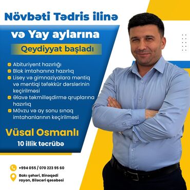 Repetitorlar: Repetitor, Riyaziyyat, Məntiq, Azərbaycan dili, Abituriyent hazırlığı