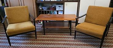 Stilske garniture: Vintage dnevni set – mid century 1960 vitrina sa kredencem, klub sto i — 15