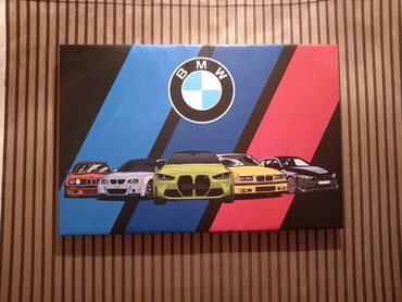 Şəkillər, tablolar: BMW temalı dekorativ tablo - Dizayn: BMW loqosu və M-seriyasını
