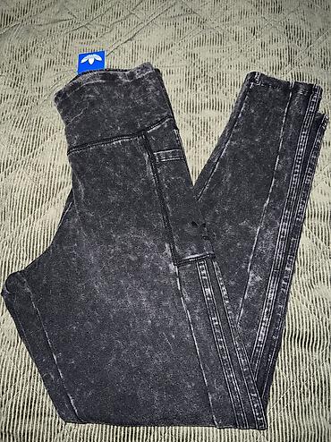 stradivarius s: ADIDAS Originals Wash Leggings women's gray color smooth vel. S — 4