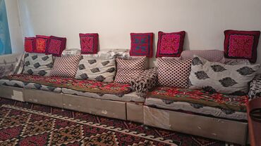 спальный кровать бу: Угловой диван, With pillows, Трёхместный и более
