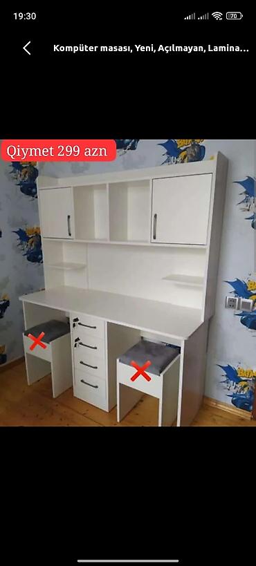 stelaj polka: Düz masa, Polkalı, Siyirməli, Sadə laminat — 1
