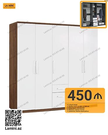 LA MINI brendindən 5 qapılı dolab - Ölçülər: E 47 × H 200 × U 200 sm