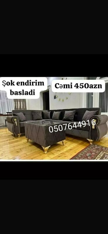 Divan və masa dəstləri: Künc divan, Yeni, Açılan, Bazalı, Parça, Şəhərdaxili pulsuz çatdırılma