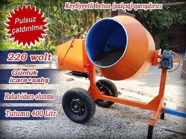 Avadanlığın icarəsi: Beton qarışdıran mikser icarəsi Yeni və keyfiyyətli aparat 220V ilə