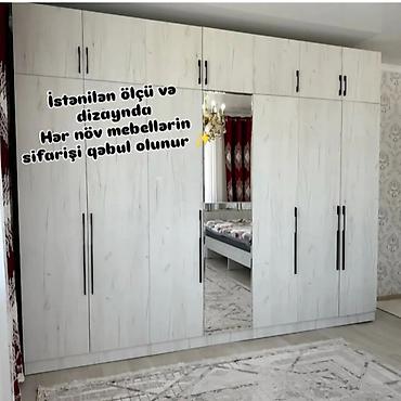 Düz dolab, Yataq otağı üçün, Qarderob, Açılan, Quraşdırıla bilən, 6 qapı
