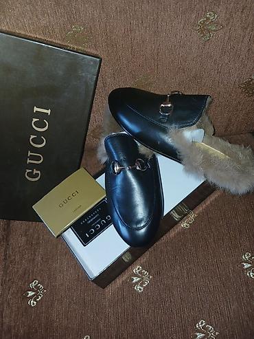 guccı: Məhsul: Gucci Princetown dəridən tüklü loafer (qadın/kmi) - Material — 3
