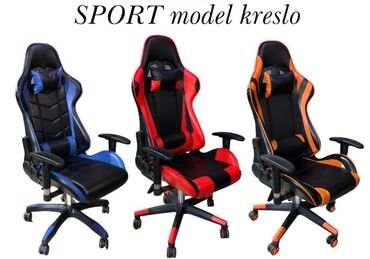 Ofis və oyun kresloları: Yeni, Təkərli, Qolları tənzimlənir, Dəri — 5