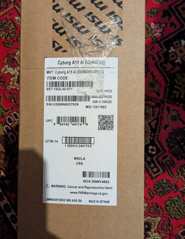 MSI: Təzə bağlı qutuda MSI Cyborg A15 - 15.6" GeForce RTX 5050 Laptop GPU - — 2