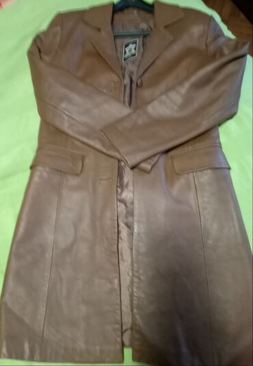 ženski kožni mantili: M (EU 38), Used, With lining, Single-colored, color - Brown