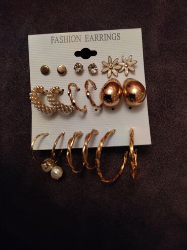 tek qas sirqalar: Qadınlar üçün çoxölçülü sırğa seti – “Fashion Earrings” Setin