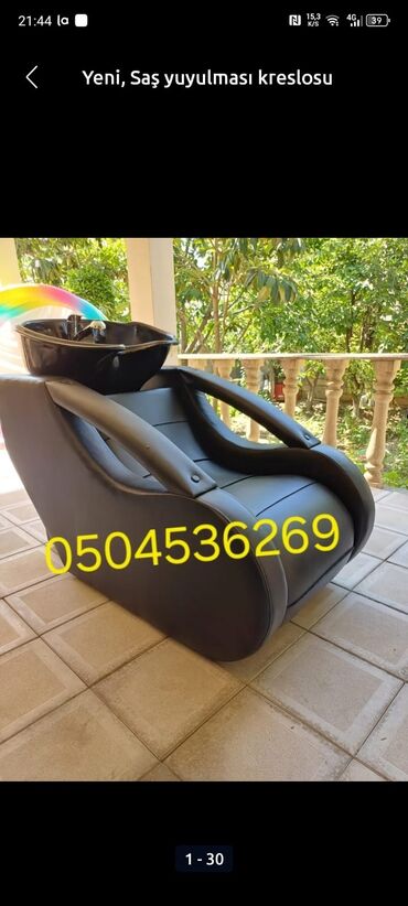 Salon, tibbi mebel dəsti: Gözəllik salonu üçün mebel dəsti Tərkib: - Saç yuma stolu: qara — 23