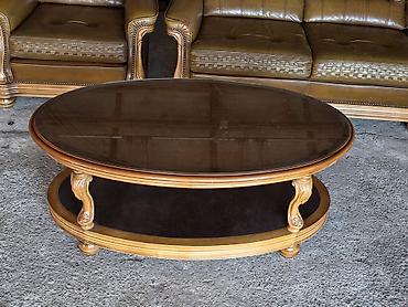 Stilski klub stolovi: Ovalni klub sto, klasičnog dizajna - Materijal: masivno drvo sa — 10