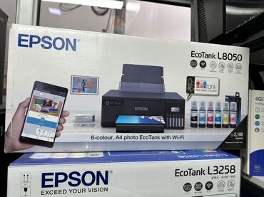 принтер для распечатки наклеек: Фотопринтер Epson EcoTank L8050 - 6-цветная система печати (черный +