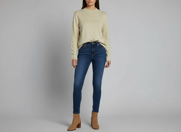 czerwony sweter: Women`s sweater, size M