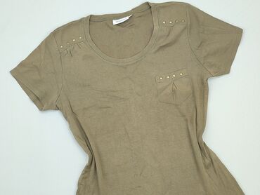brązowa spódnice z guzikami: T-shirt, L, stan - Bardzo dobry