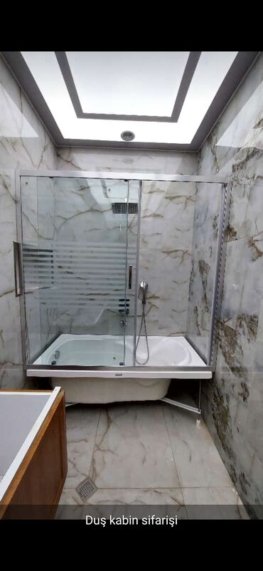 Duş kabinaları, arakəsmələr: Yeni Üstü açıq kabina, Künc üçün, Pulsuz çatdırılma — 7