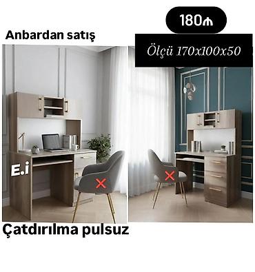 стеклянный стол офисный: *Yazı masası 💥* ✔️Rəng seçimi var *Çatdırılma və quraşdırılma — 1