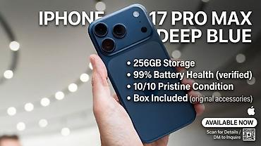 redmi note 11 pro plus: IPhone 17 Pro Max, цвет Deep Blue - Память: 256 ГБ - Состояние — 1