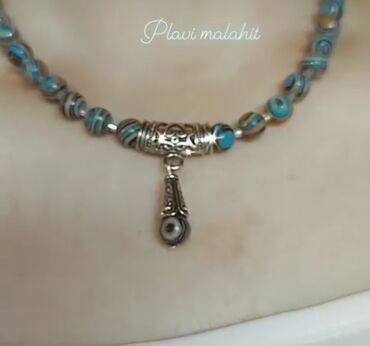 Ogrlice: Ogrlice od kristala mesečev kamen plavi malahit crni turmalin mesečev — 2