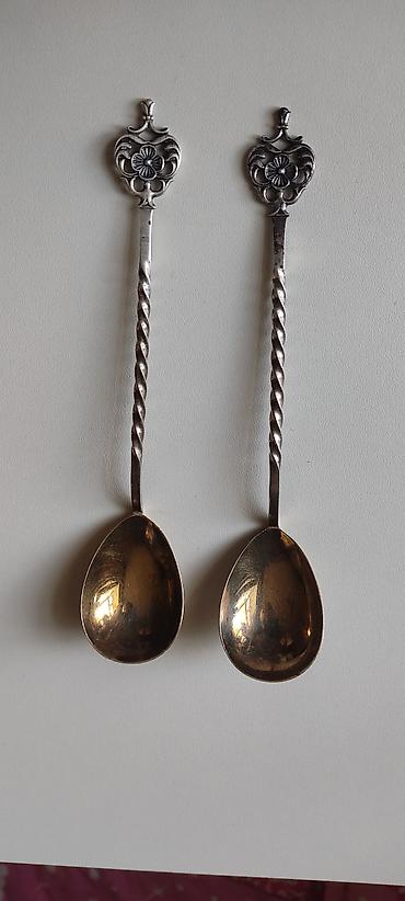 qasig: Gümüş çay qaşıqları dəsti (2 ədəd) - Material: 98 faiz tam gümüş — 5