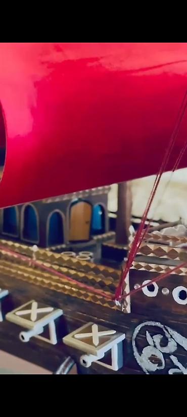 Модели кораблей: Декоративная модель парусника с алыми парусами - Большой настольный — 4