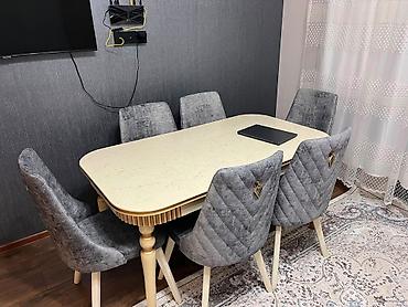 Qonaq otağı üçün, İşlənmiş, Kvadrat masa, 6 stul lalafo.az -da Qonaq otağı üçün, İşlənmiş, Kvadrat masa, 6 stul