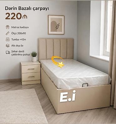 kravat: Dərin bazalı çarpayı – 220₼ - Ölçü: 200x90 sm - Matras hədiyyə - Altı — 1
