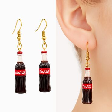 тату наклейка: Серьги в виде бутылочек Coca-Cola – яркий и креативный аксессуар для