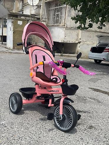 seyyar teker: Uşaq üçtəkərli velosipedi – çoxfunksiyalı model (çəhrayı) — 2