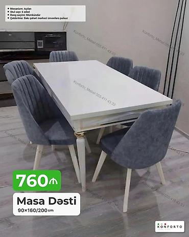 Masa Dəsti – açılan mexanizmli - Ölçülər: 90×160/200 sm (masa açılaraq