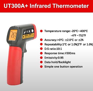 lazer utu: Infraqırmızı termometr Model: UNI-T UT 300A+ Müxtəlif səthlərin — 4