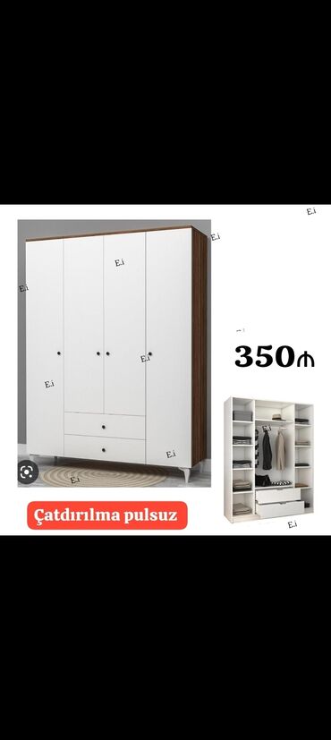 Dolablar: Yeni, 4 qapılı Düz dolab, Dolab-asılqan — 2