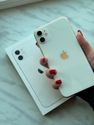 iphon xr: IPhone 11, 128 GB, Ağ, Zəmanət, Simsiz şarj, Face ID